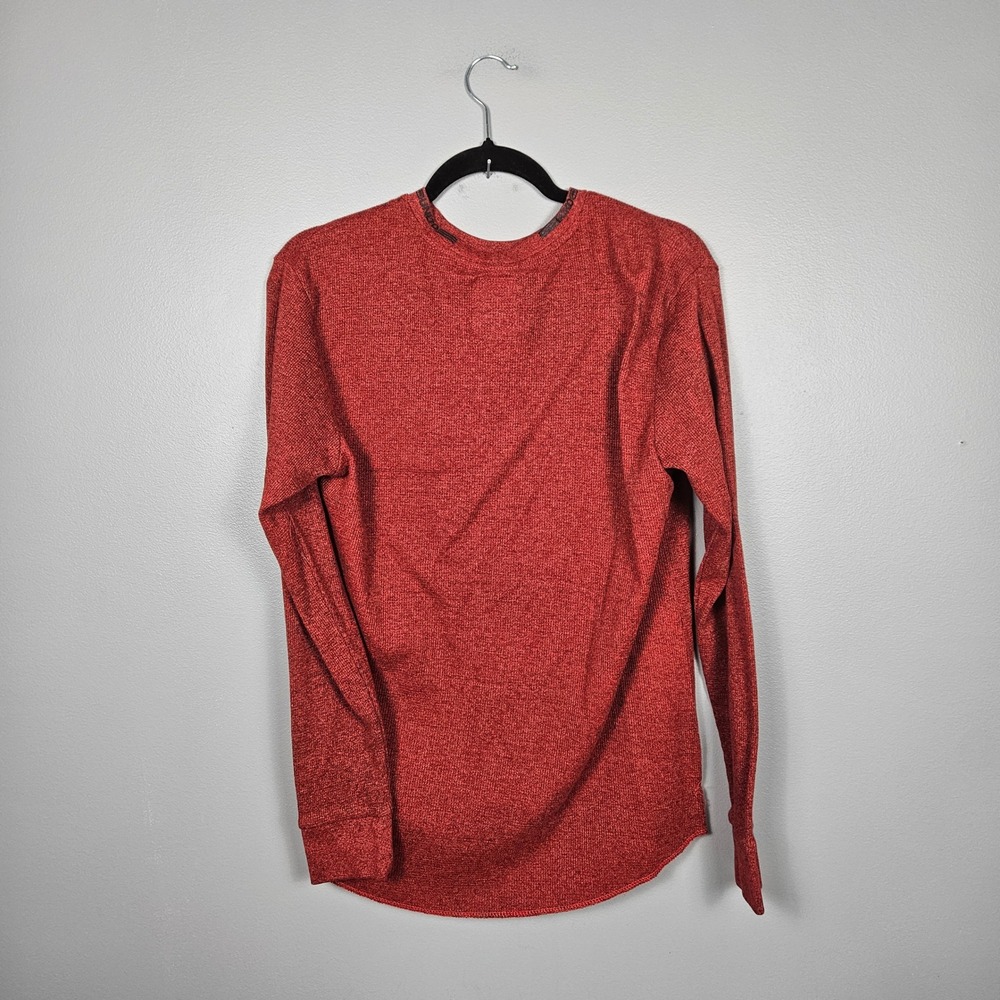 Ecko Unltd Mens M Thermal Knit Shirt Waffle Crewneck Long Sleeve Red Streetwear - Picture 2 of 9